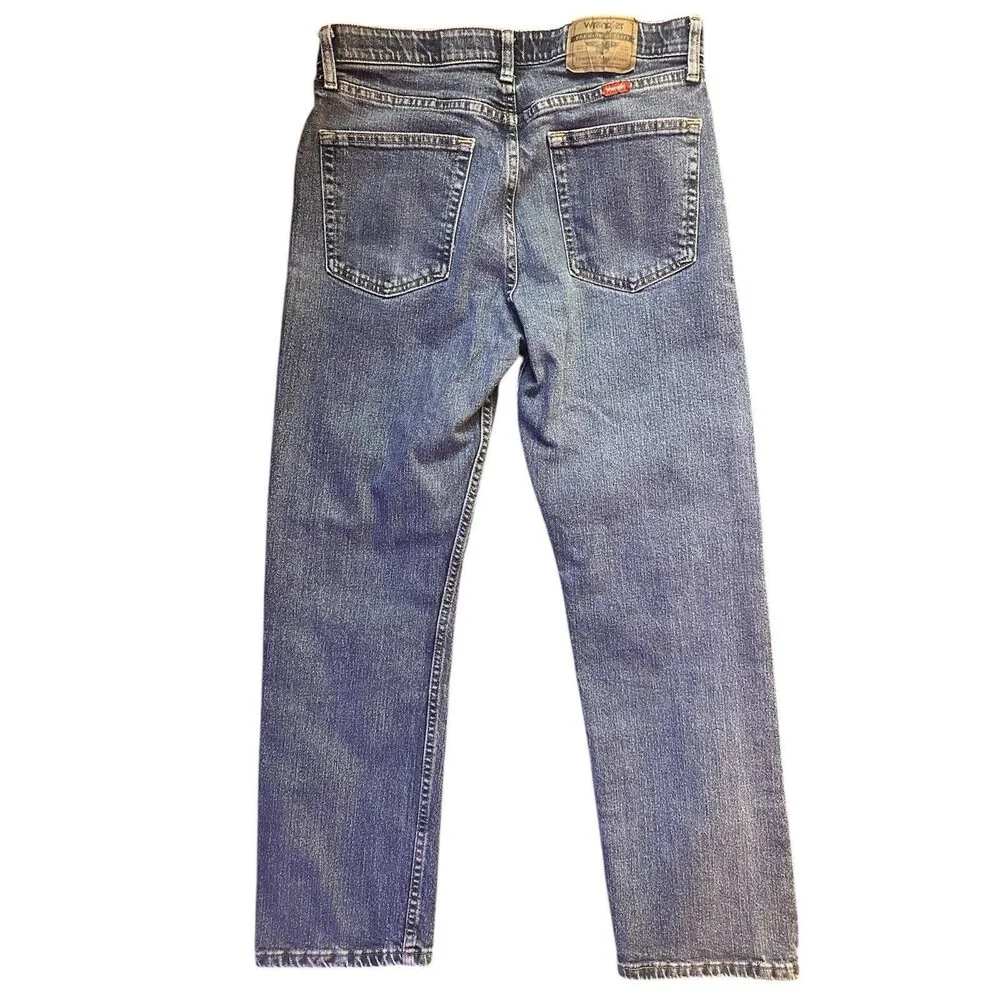 Wrangler Jeans Mens 32x30 Blue Loose Straight Cotton Blend Classic Casualwear
